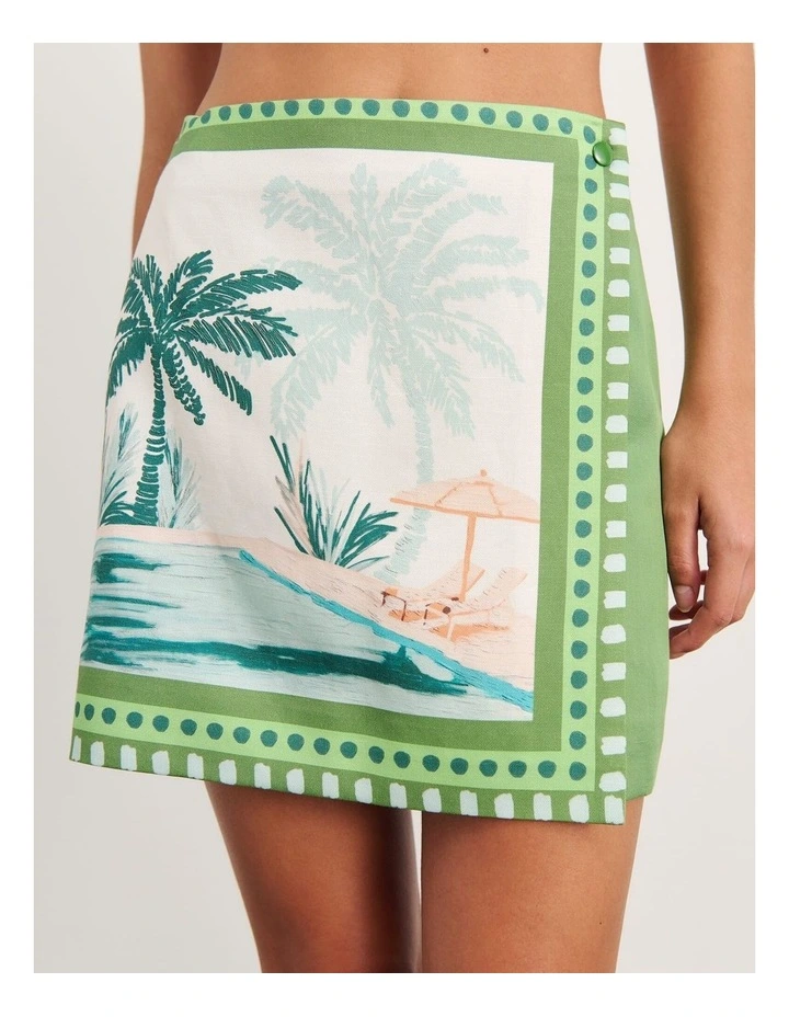 Sunlounger Mini Skirt in Green image 1