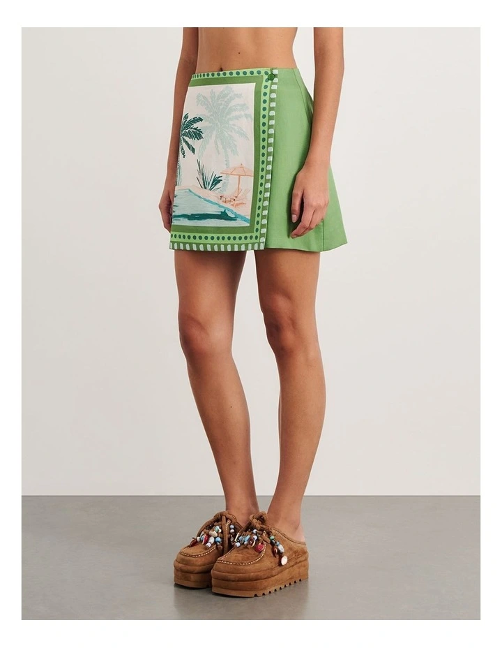 Sunlounger Mini Skirt in Green image 3