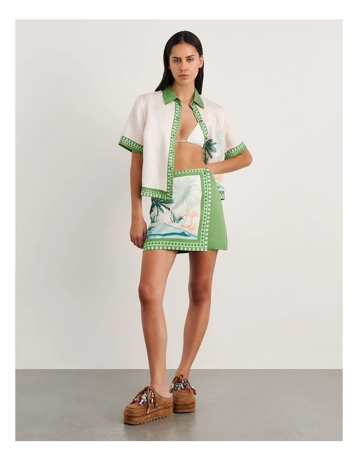 Sunlounger Mini Skirt in Green image 4