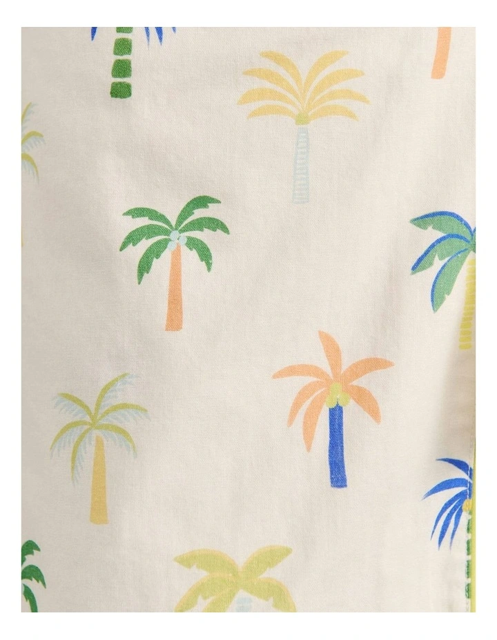 Palm Tie Wrap Mini Skirt in Cream image 6