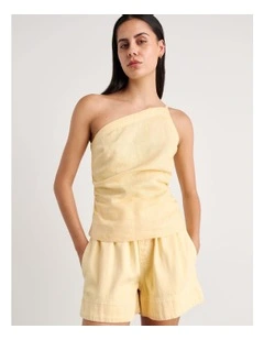 Sabine One Shoulder Top in Yellow