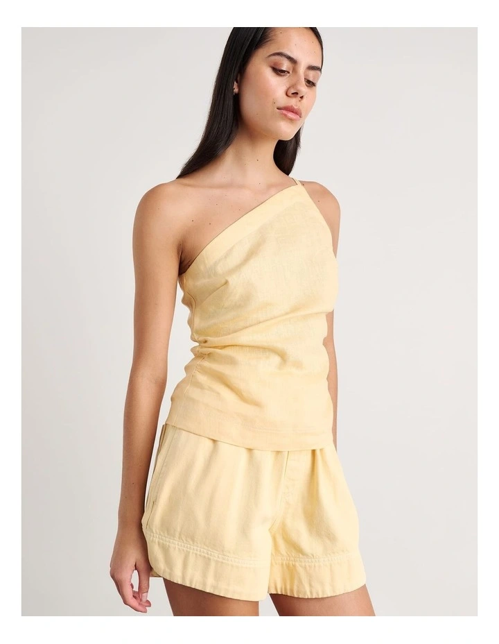 Sabine One Shoulder Top in Yellow image 6