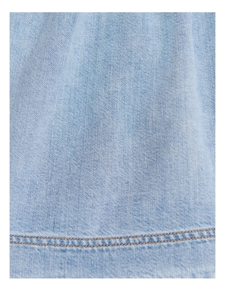 Loe Denim One Shoulder Top in Blue image 6