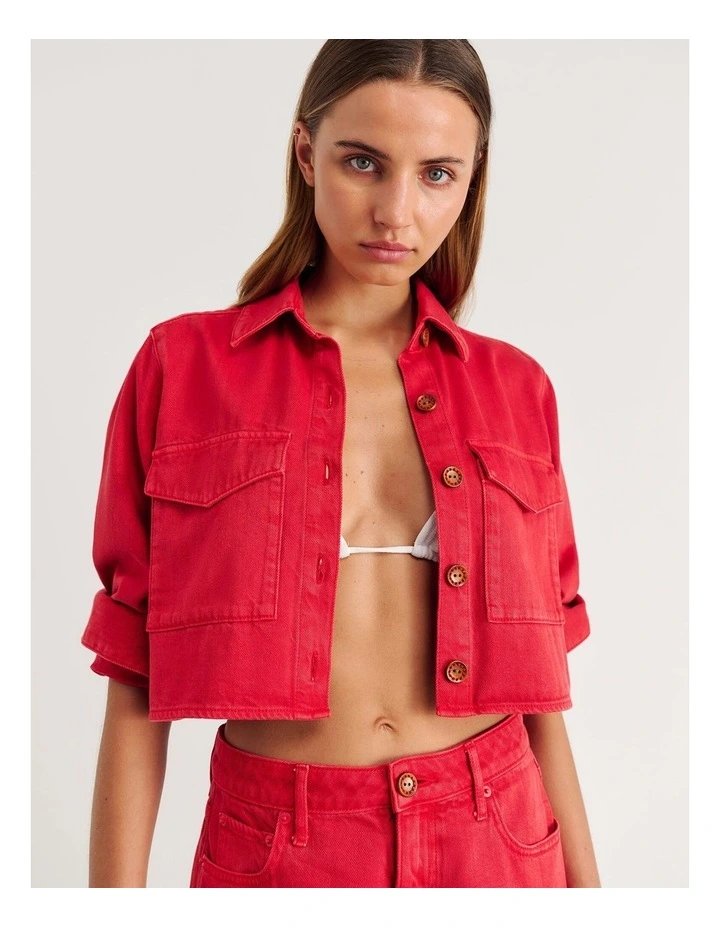 Nfw Garment Dye Crop Shirt image 4