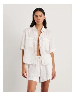 Gigi Relaxed Short Sleeve Shirt in White