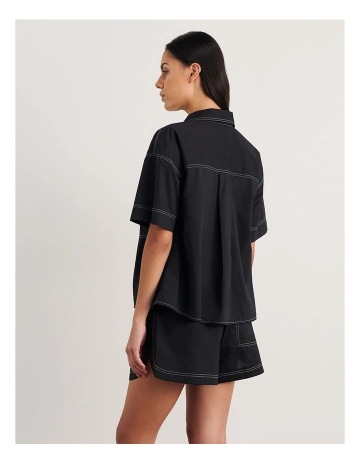 Eden Relaxed Short Sleeve Shirt in Black image 2