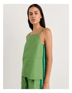 Canvas Contrast Cami in Green
