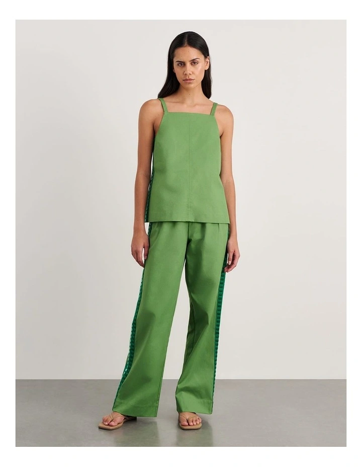 Canvas Contrast Cami in Green image 3