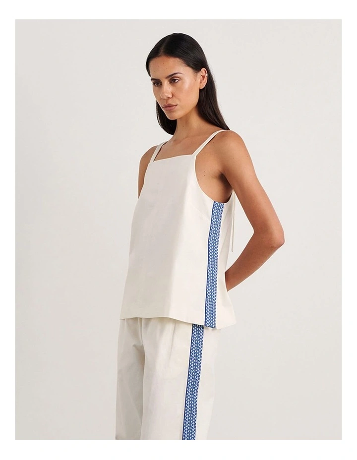 Canvas Contrast Cami in White image 3