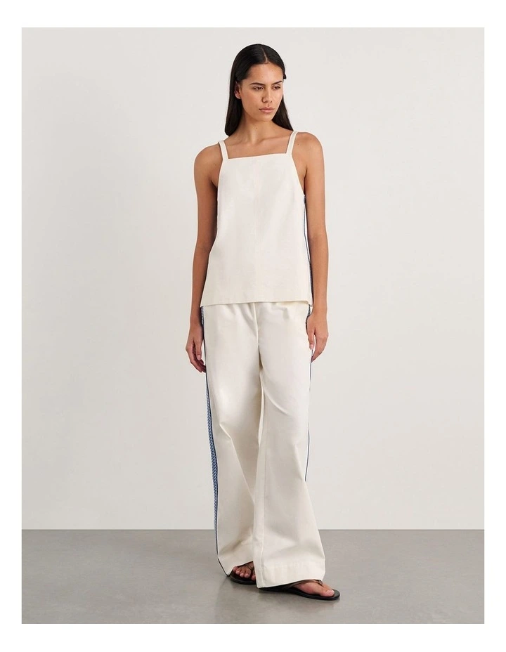 Canvas Contrast Cami in White image 4