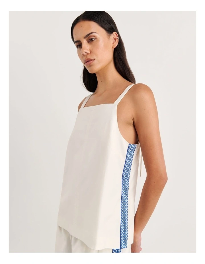 Canvas Contrast Cami in White image 5