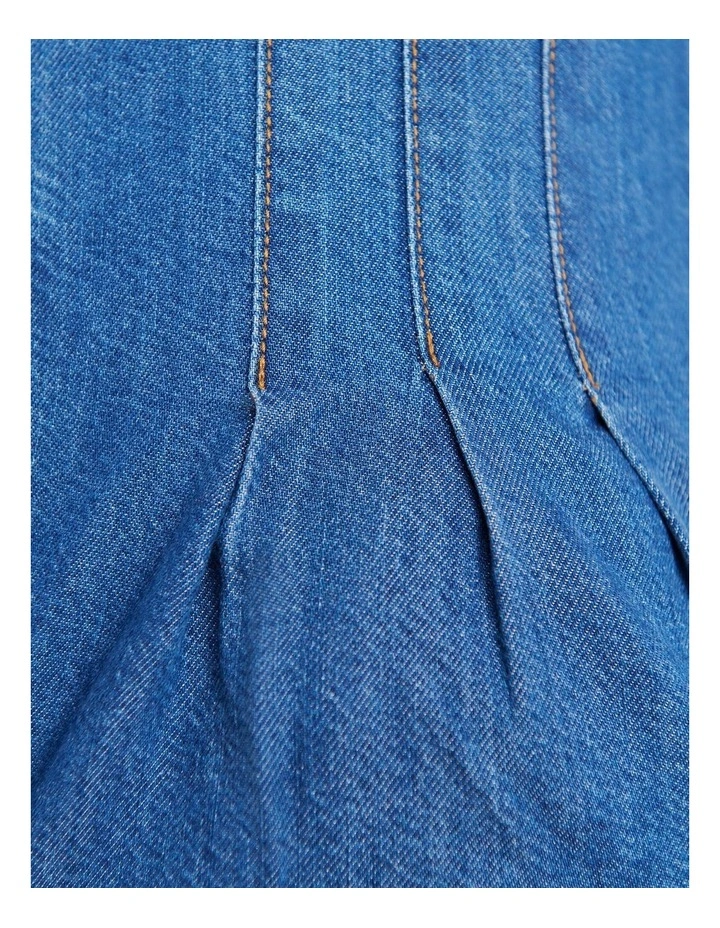 Loe Pintuck Denim Top in Blue image 6