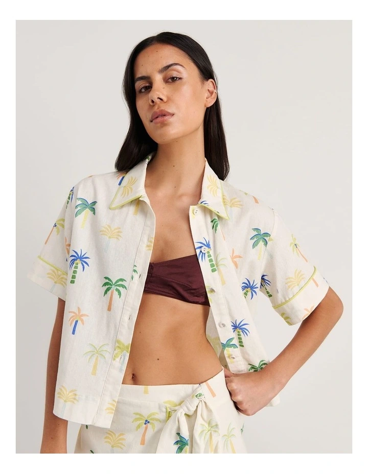 Palm Resort Shirt in Cream image 1