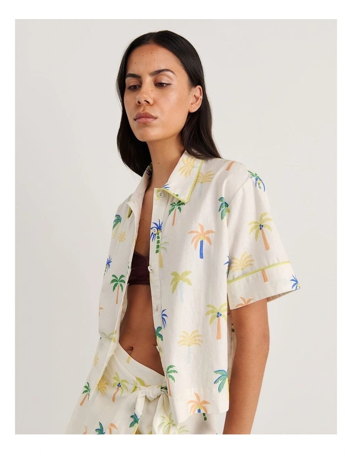Palm Resort Shirt in Cream image 6