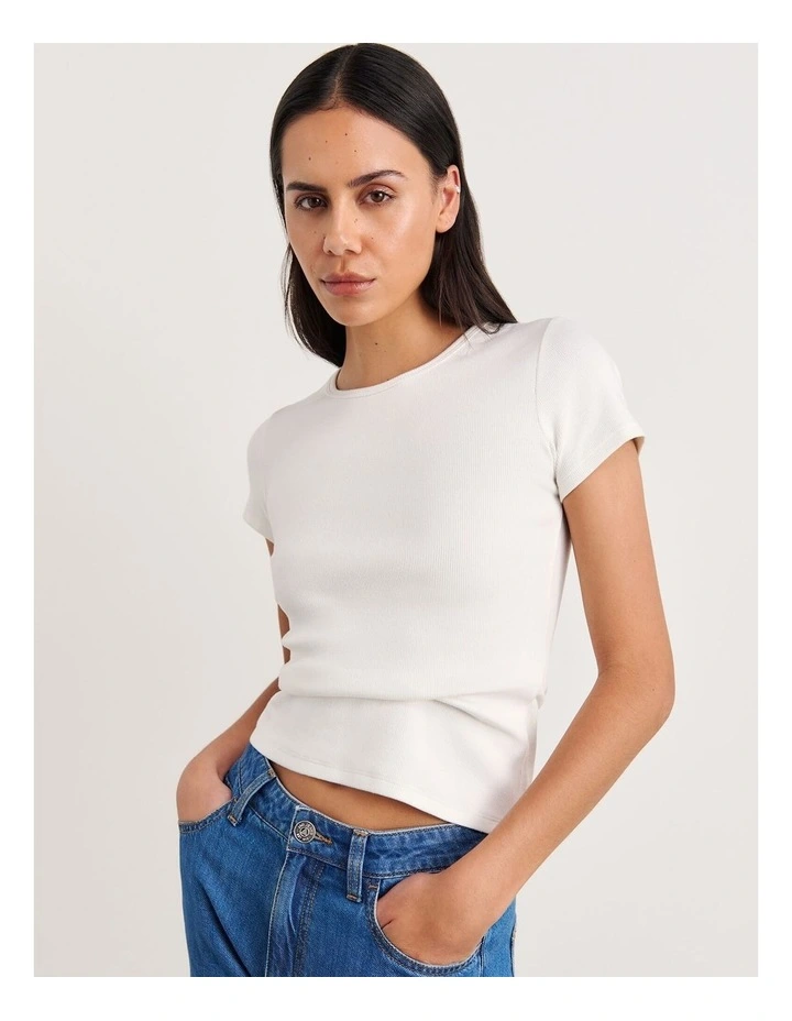 Kate Baby Tee in White image 4