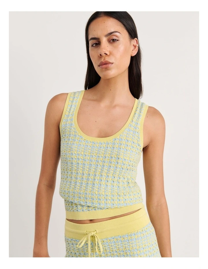 Kelly Contrast Knit Tank in Multi image 5