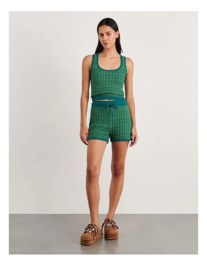 Kelly Contrast Knit Tank in Green image 4