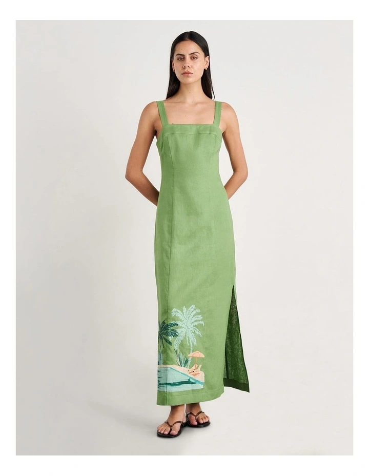 Sunlounger Maxi Dress in Green image 4