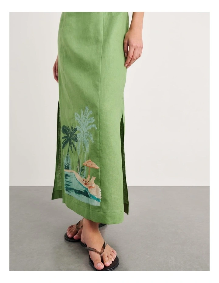 Sunlounger Maxi Dress in Green image 5