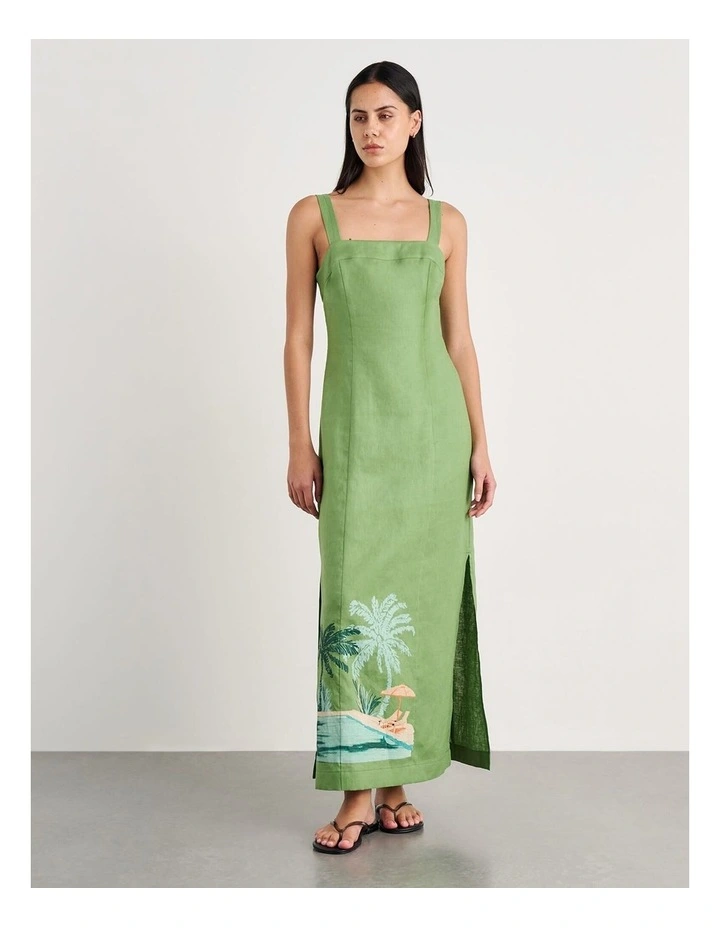 Sunlounger Maxi Dress in Green image 6