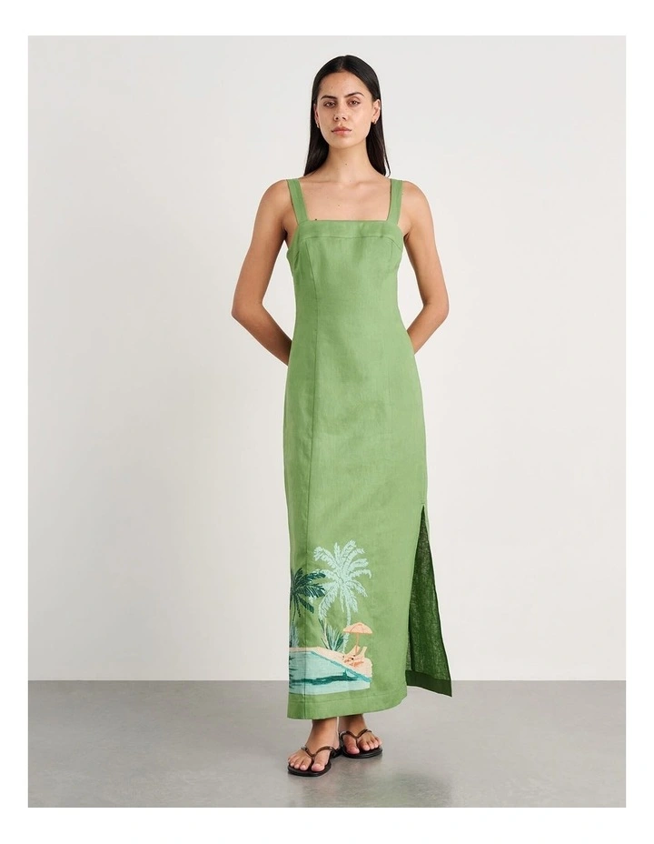 Sunlounger Maxi Dress in Green image 7