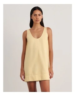 Loe Denim Mini Dress in Beige