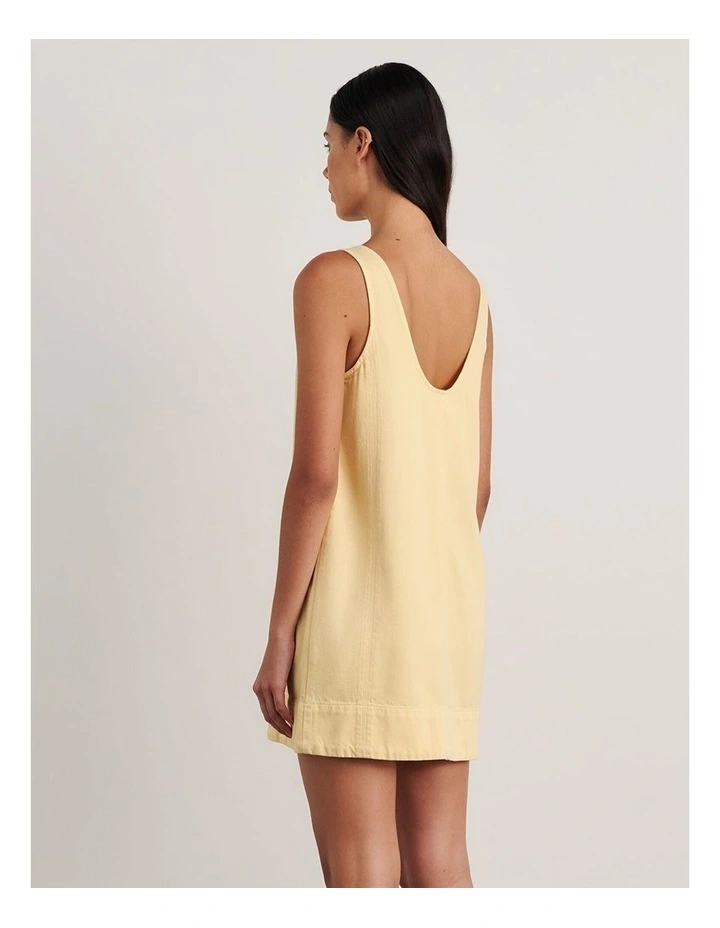 Loe Denim Mini Dress in Beige image 2