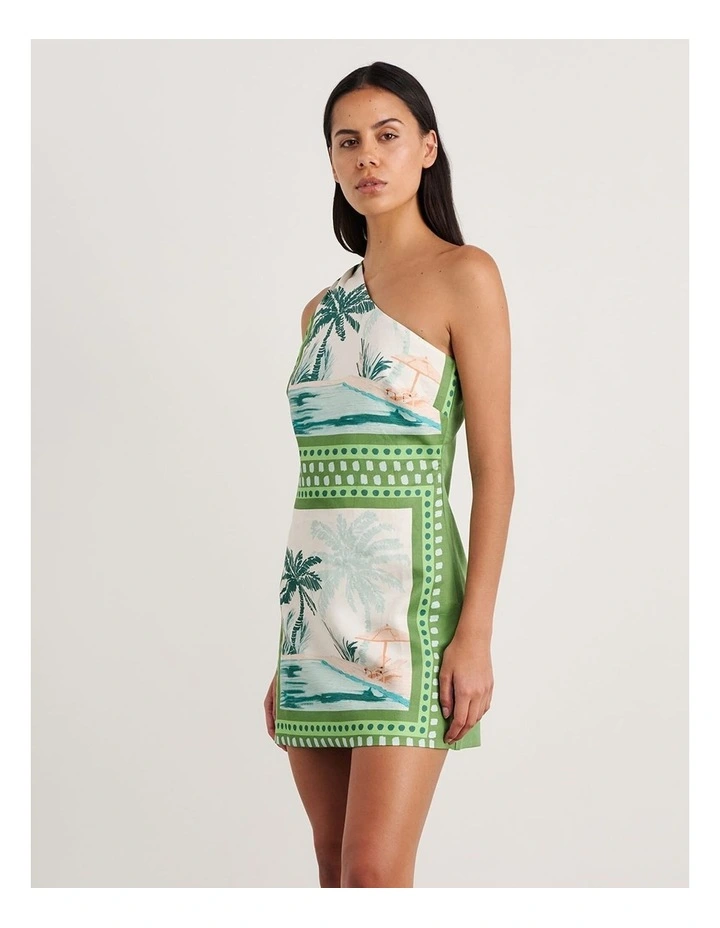 Sunlounger Mini Dress in Green image 3