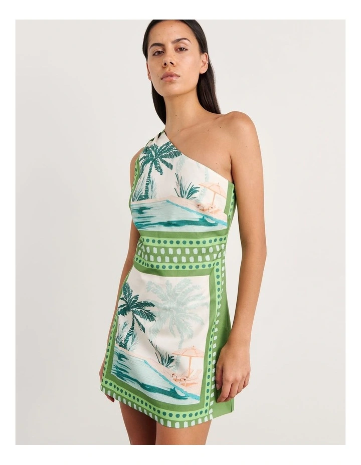 Sunlounger Mini Dress in Green image 5