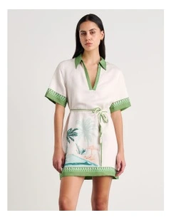 Sunlounger Mini Dress in Beige