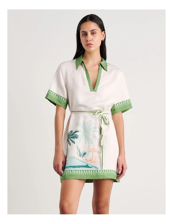 Sunlounger Mini Dress in Beige image 1