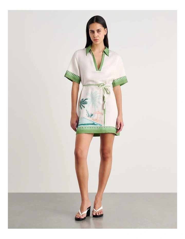 Sunlounger Mini Dress in Beige image 4