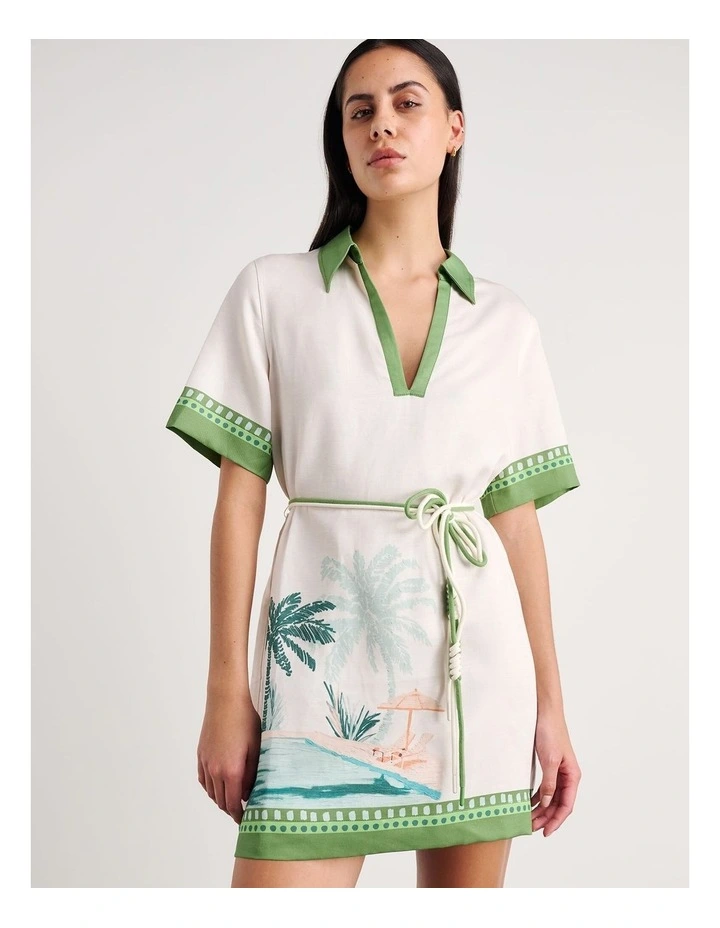 Sunlounger Mini Dress in Beige image 5