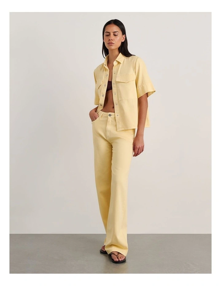 Loe Mid Rise Straight Jean in Yellow image 6