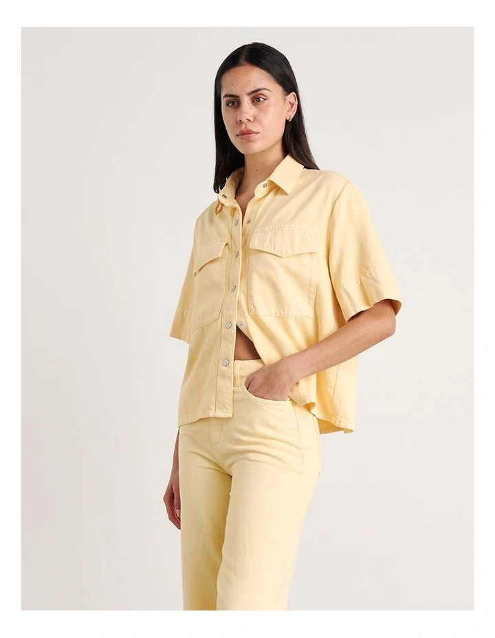 Loe Denim Shirt in Yellow image 3