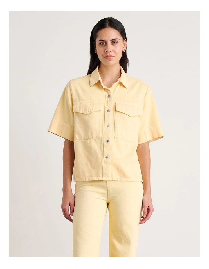 Loe Denim Shirt in Yellow image 4