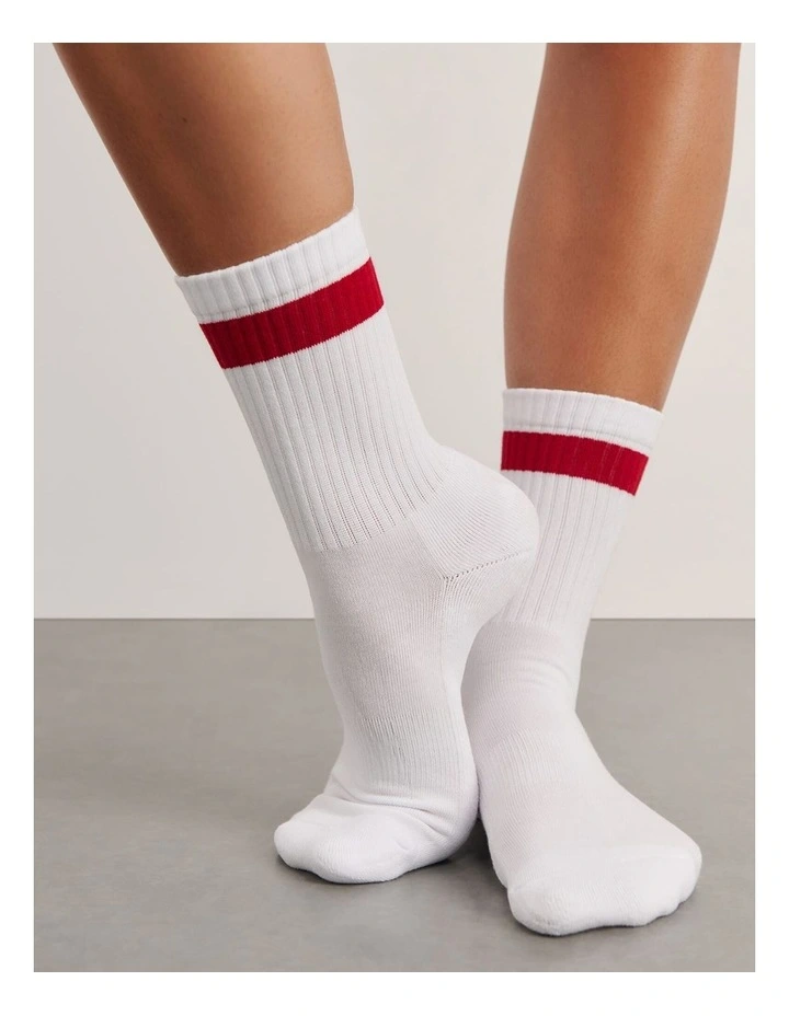 Embroidered Sport Socks in Multi image 3