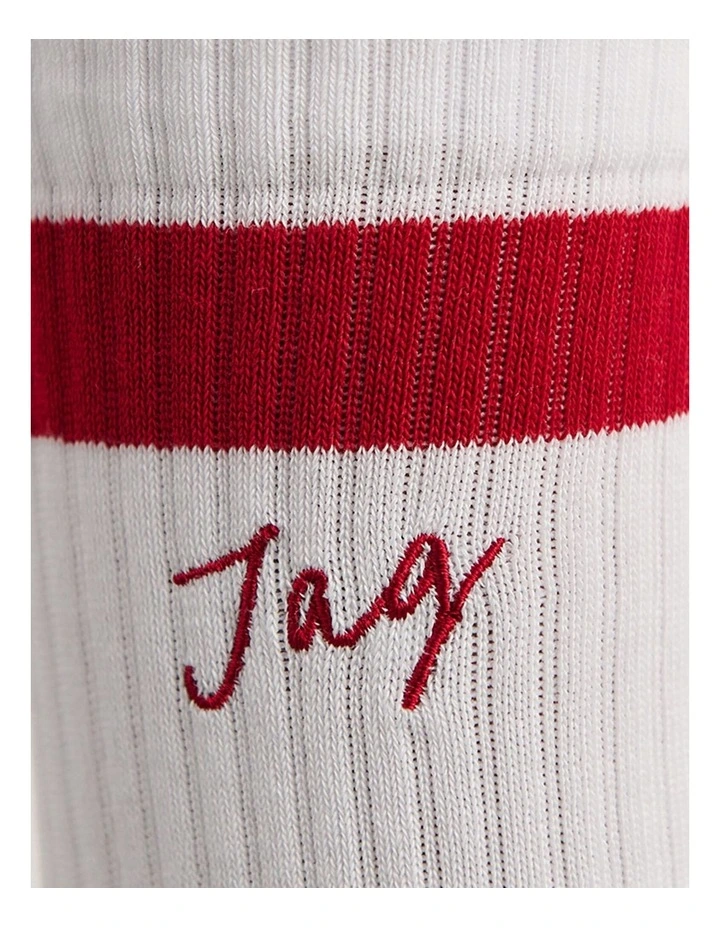 Embroidered Sport Socks in Multi image 6