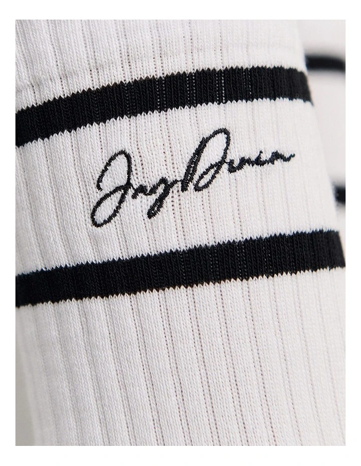 Embroidered Sport Sock in White image 5