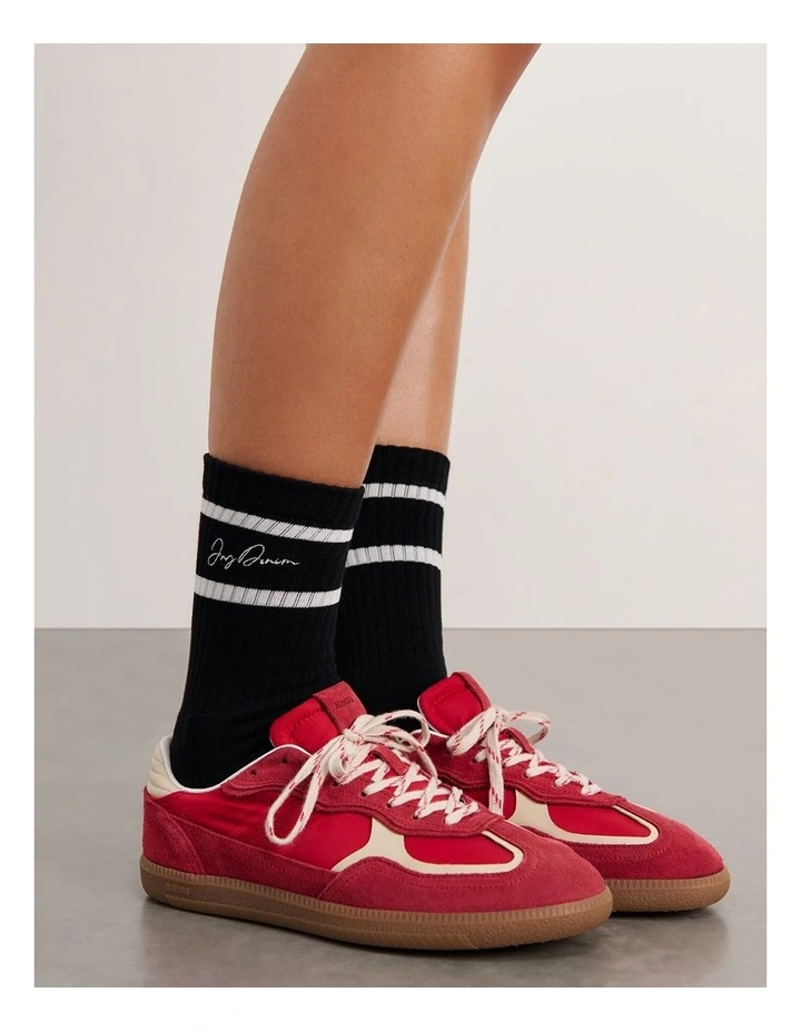 Embroidered Sport Sock in Black image 5