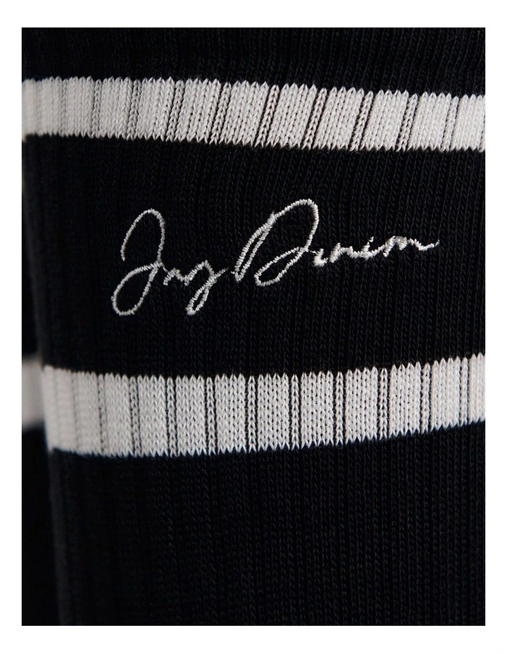 Embroidered Sport Sock in Black image 6