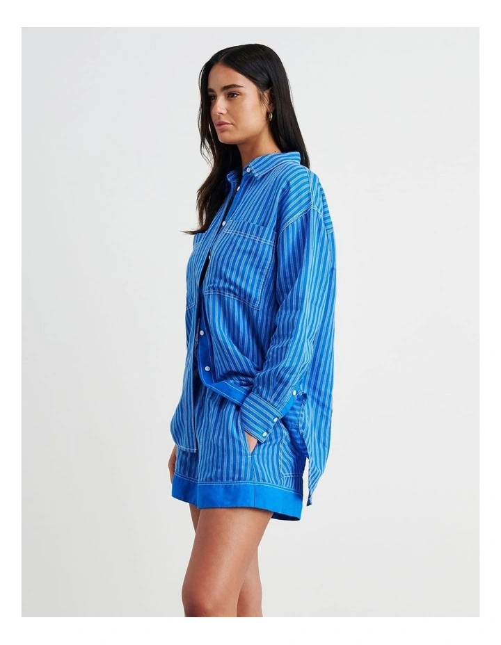 Winona Stripe Shirt in Blue image 3