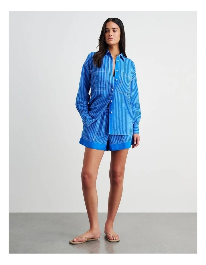 Winona Stripe Shirt in Blue image 5