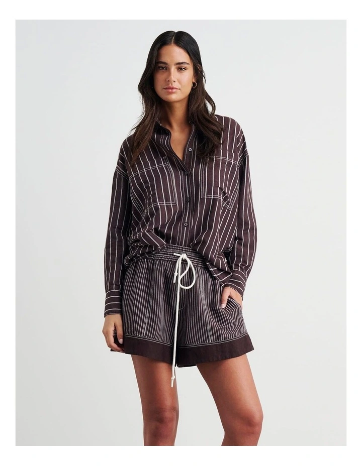 Winona Stripe Shirt in Red image 1