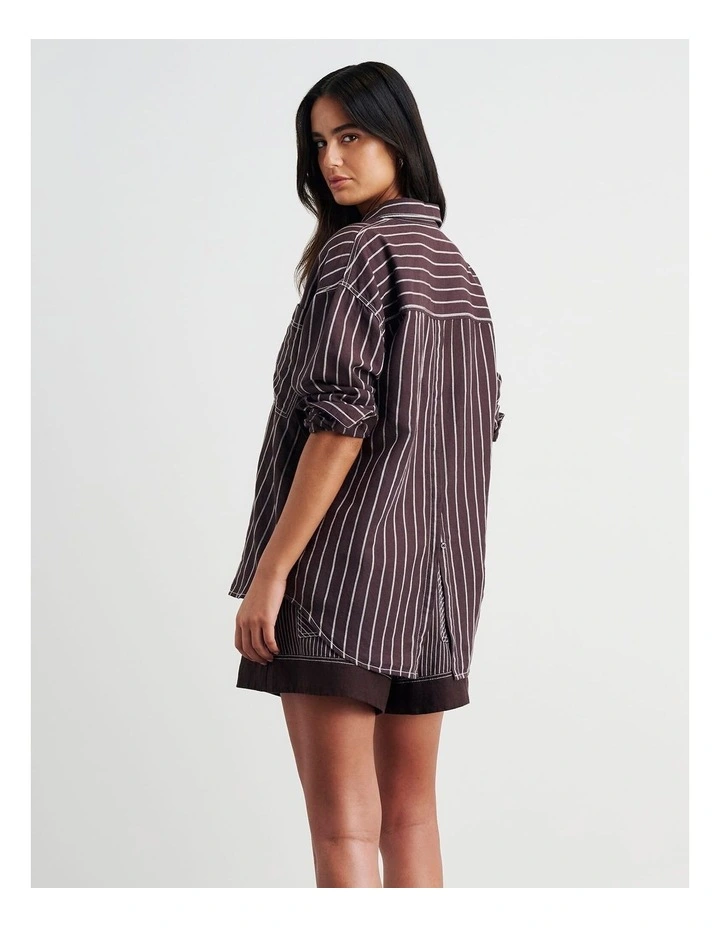 Winona Stripe Shirt in Red image 2