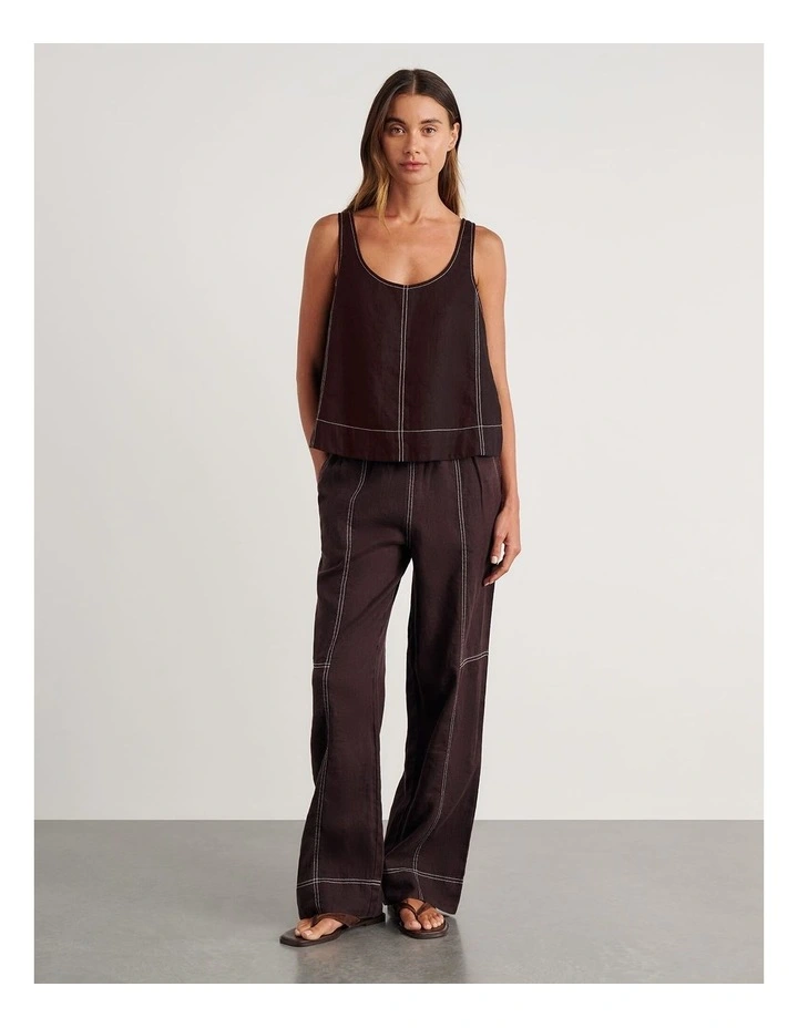 Sabine Linen Relaxed Leg Pant image 3