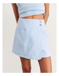 Kayla Linen Wrap Mini Skirt