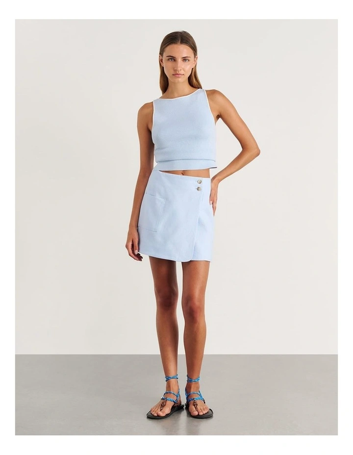 Kayla Linen Wrap Mini Skirt image 4