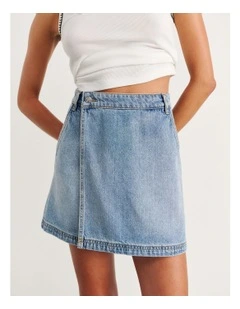 Anais Mini Denim Wrap Skirt