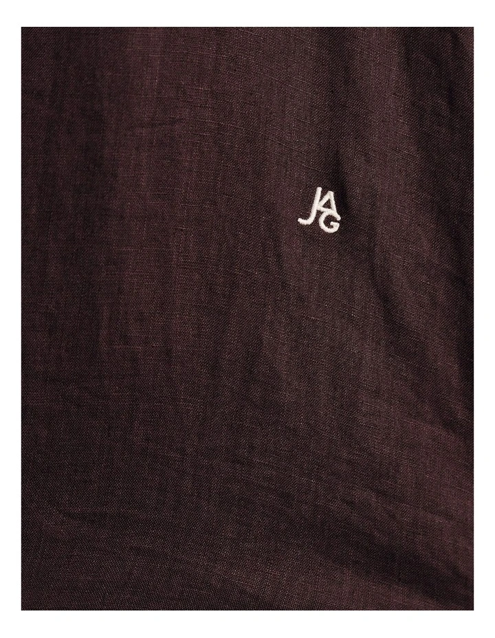 Gigi Linen Relaxed Shirt in Brown image 7